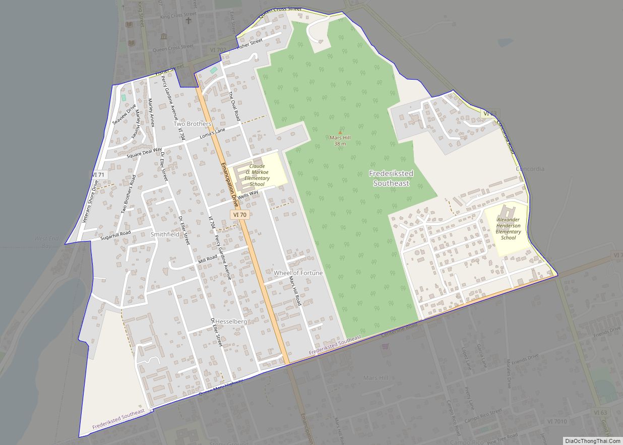 Map of Frederiksted Southeast CDP