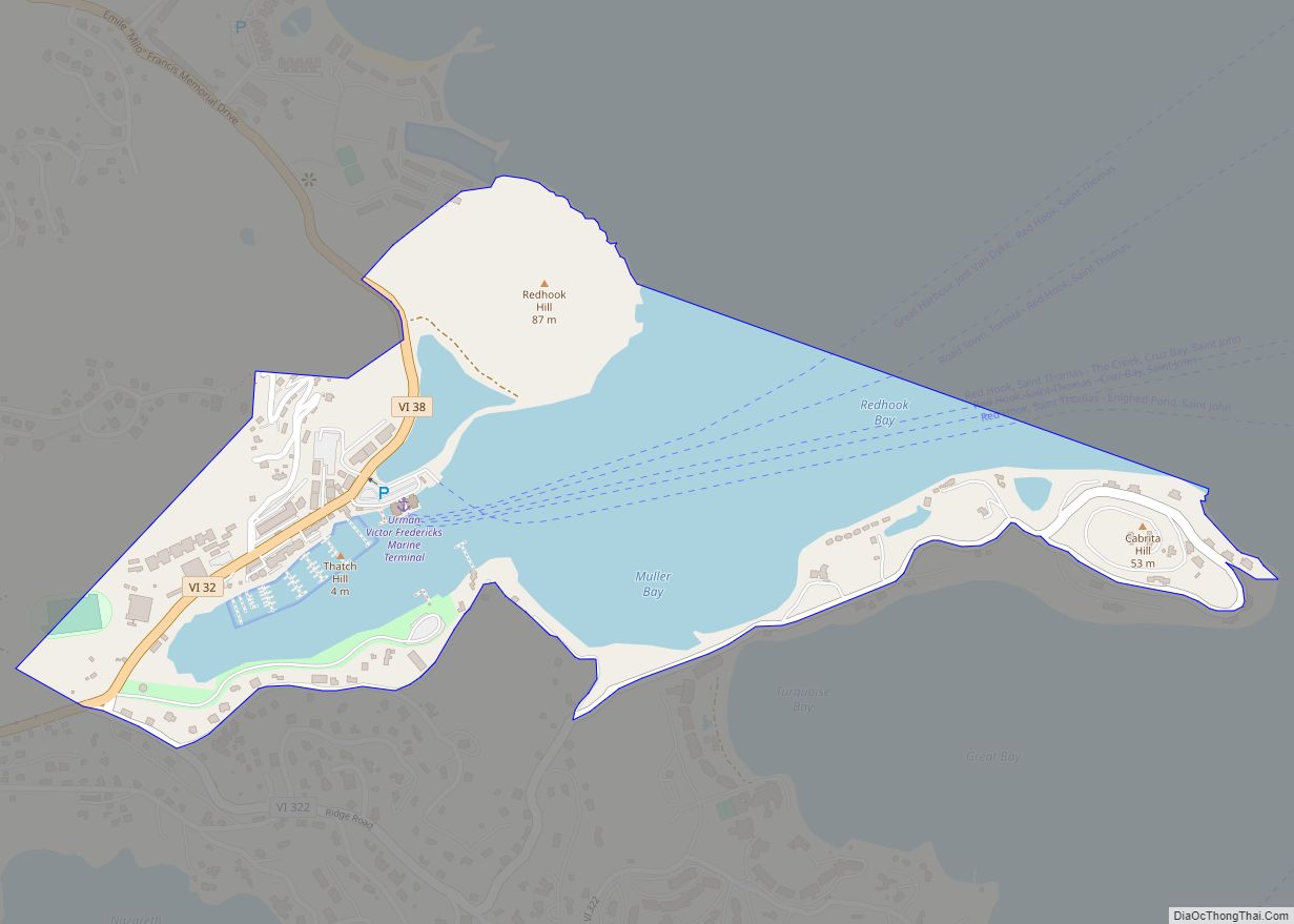 Map of Red Hook CDP, Virgin Islands