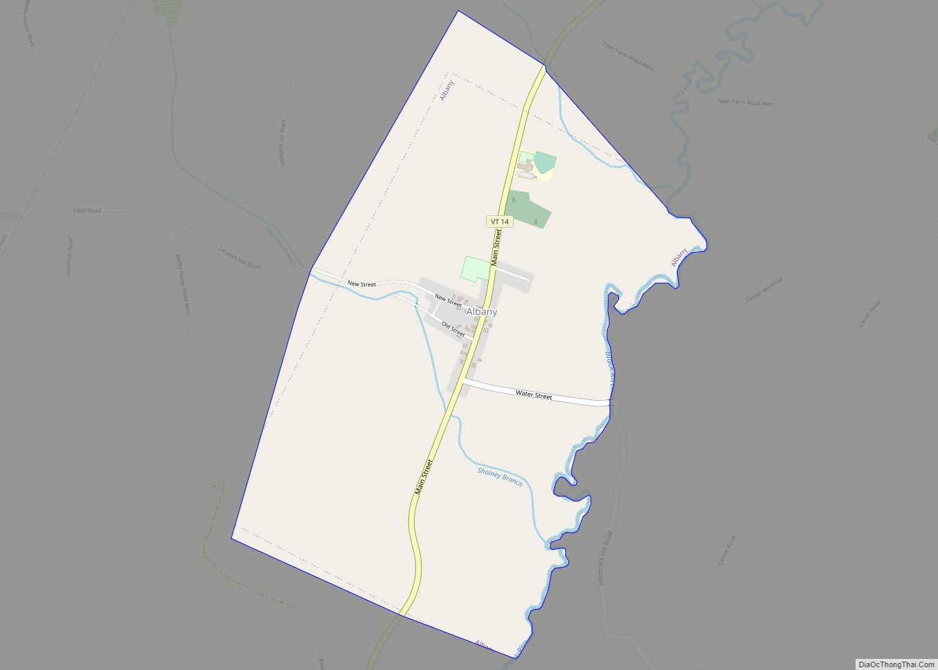 Map of Albany village, Vermont