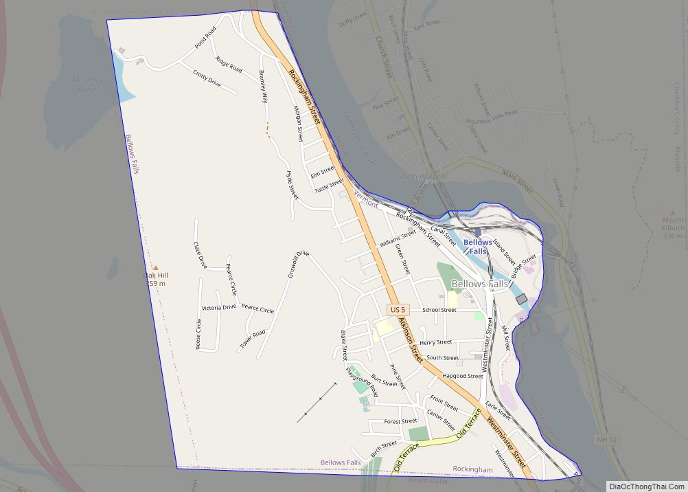 Map of Bellows Falls village