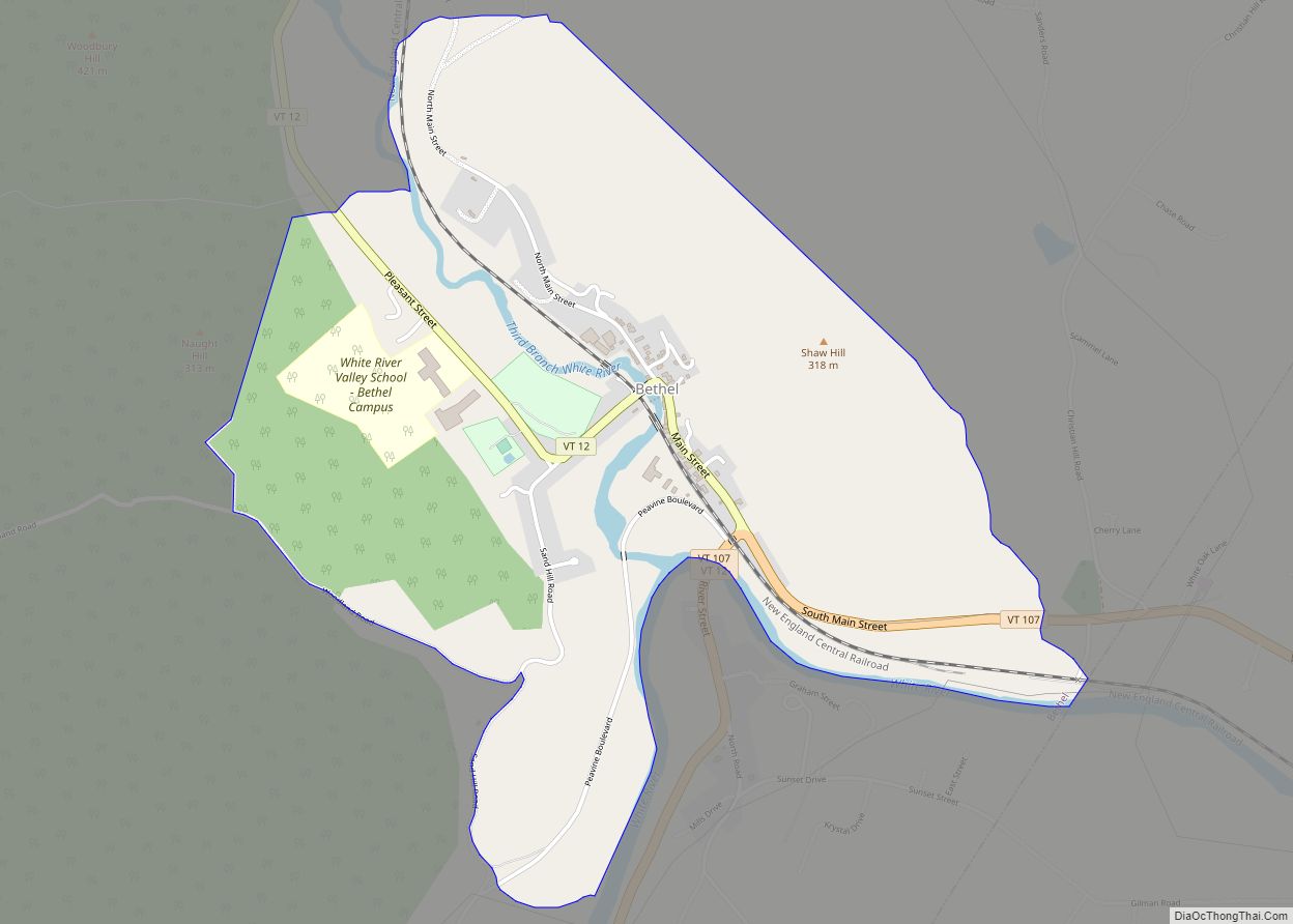 Map of Bethel CDP, Vermont