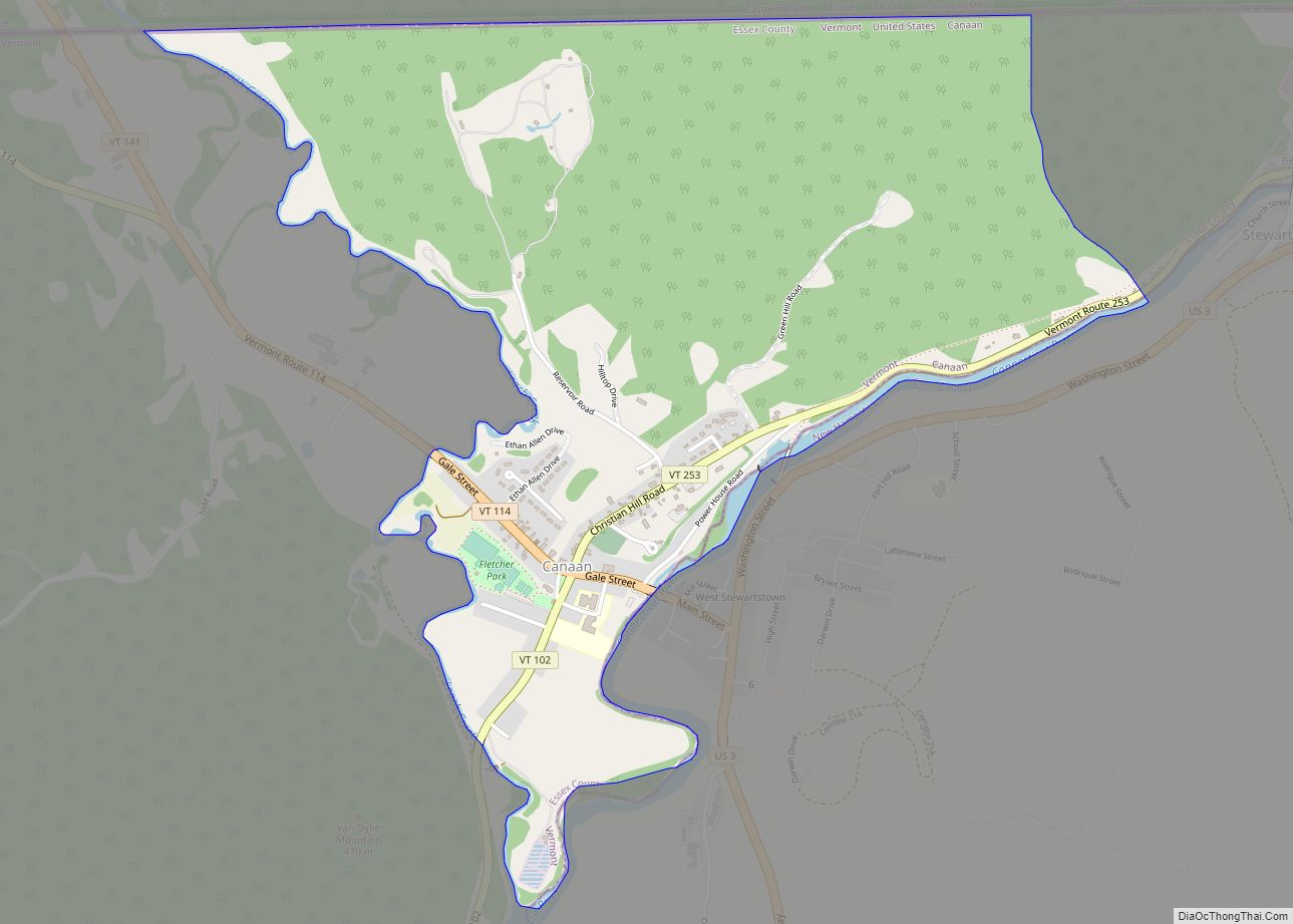 Map of Canaan CDP, Vermont