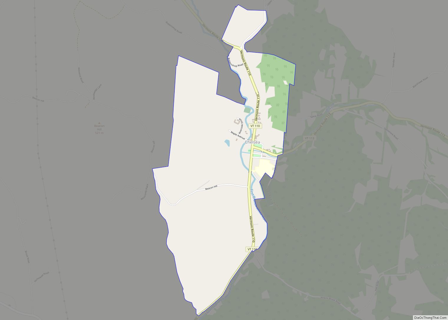 Map of Chelsea CDP, Vermont