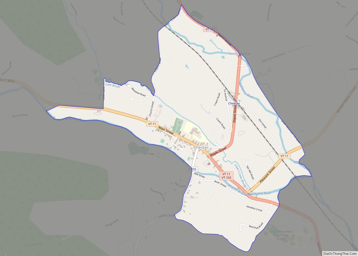 Map of Chester CDP, Vermont