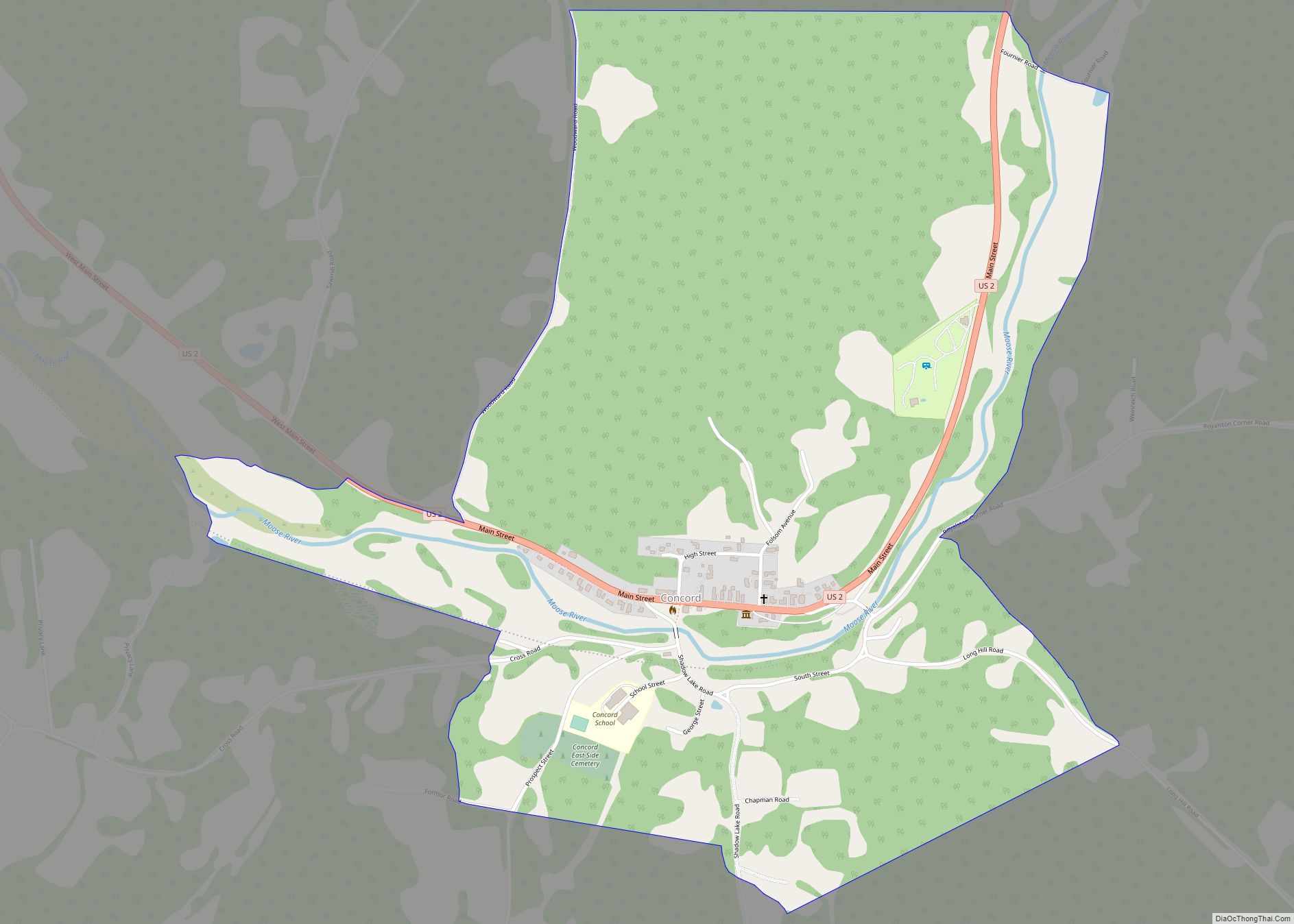 Map of Concord CDP, Vermont