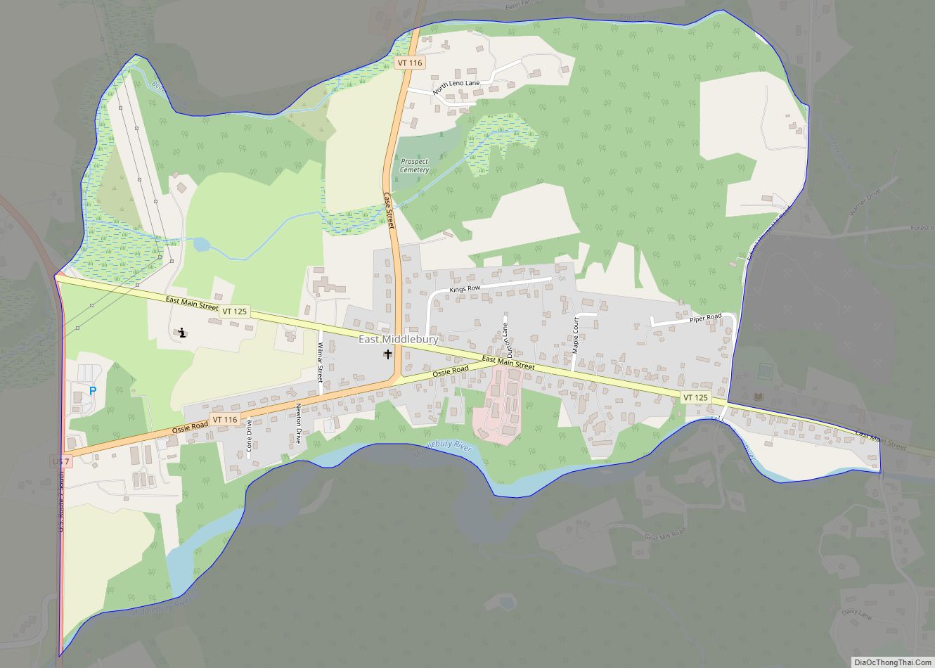 Map of East Middlebury CDP