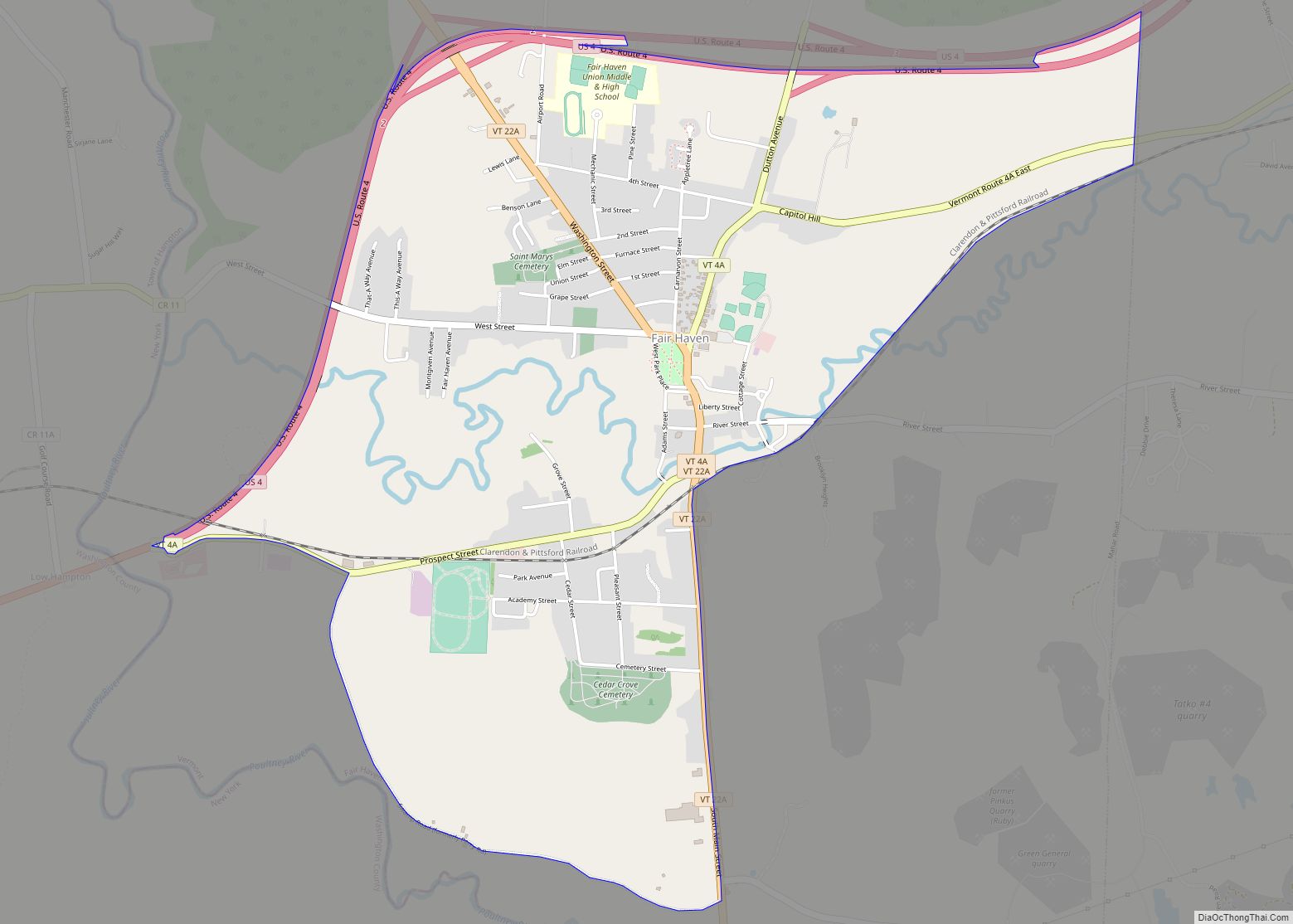 Map of Fair Haven CDP, Vermont