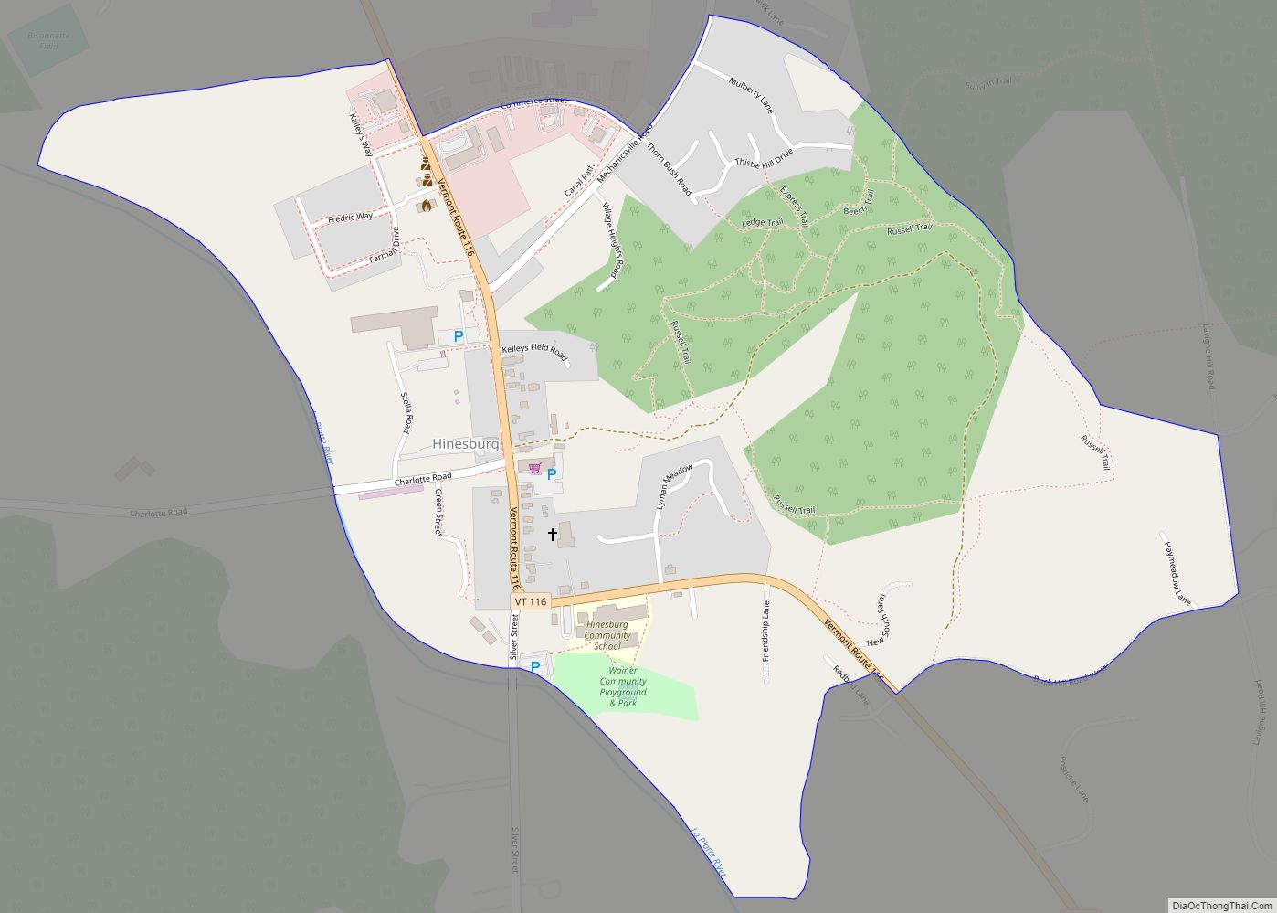 Map of Hinesburg CDP