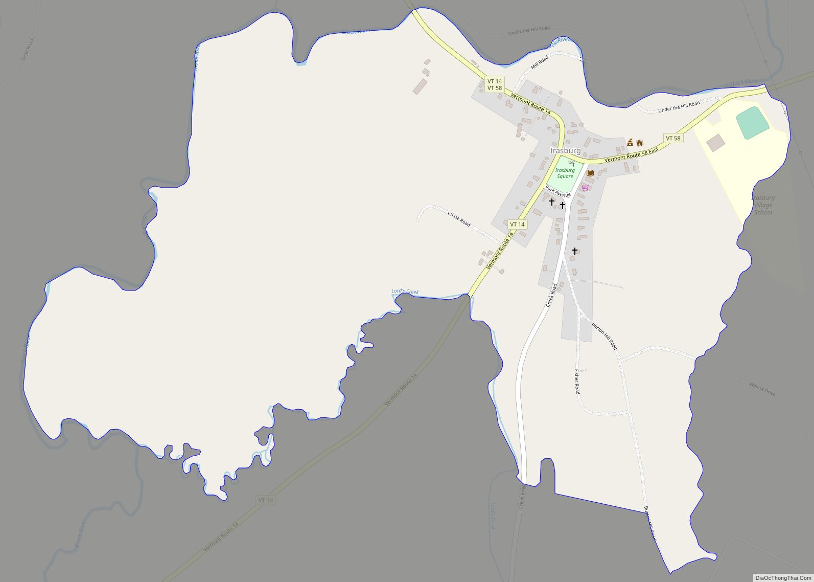 Map of Irasburg CDP