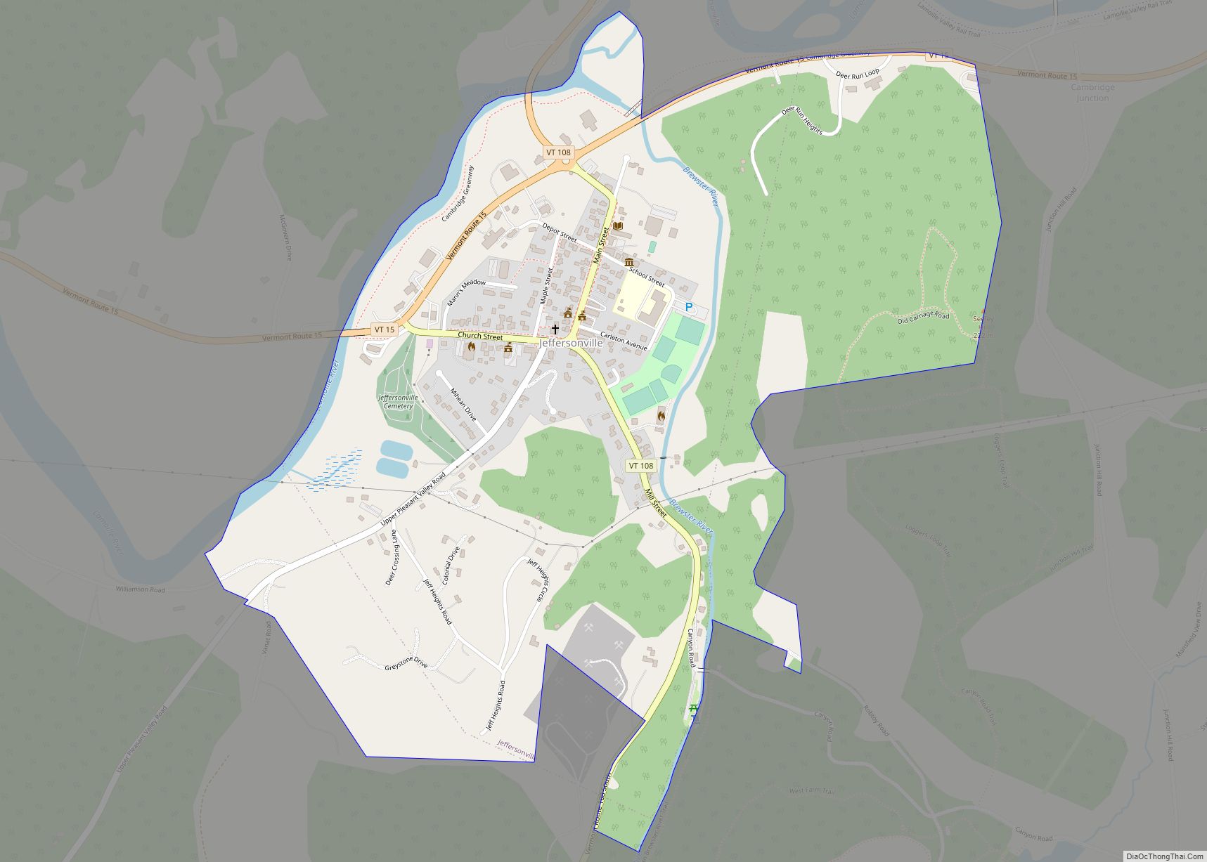 Map of Jeffersonville village, Vermont