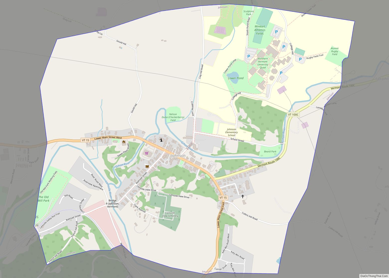 Map of Johnson village, Vermont