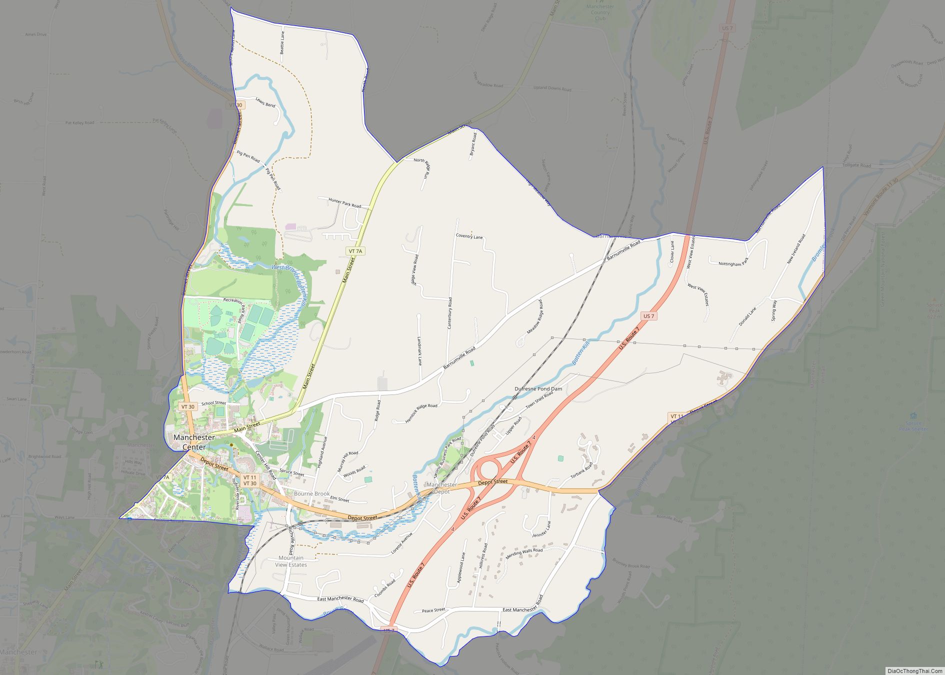 Map of Manchester Center CDP