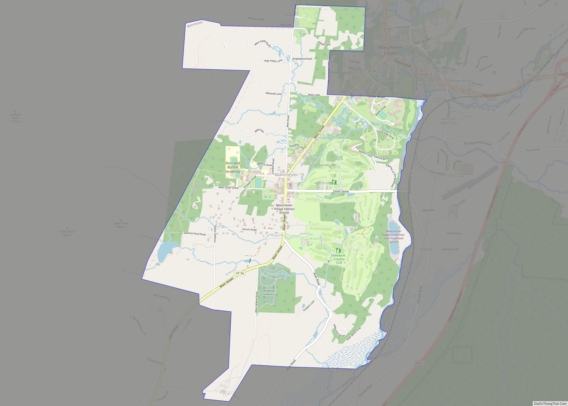 Map of Manchester village, Vermont