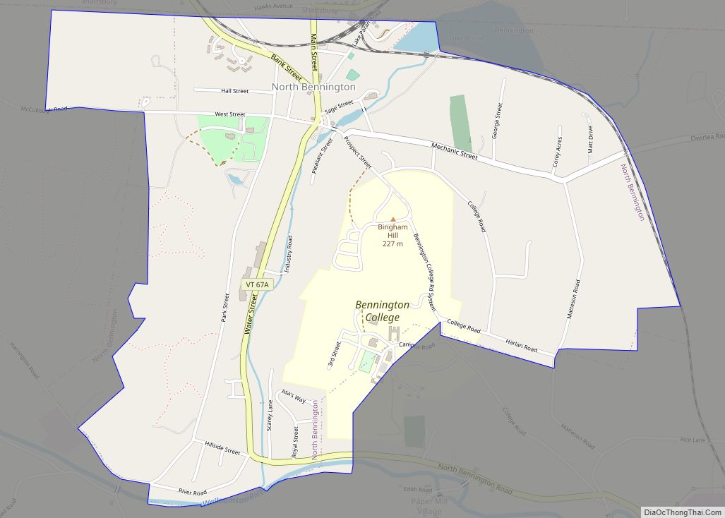 Map of North Bennington village