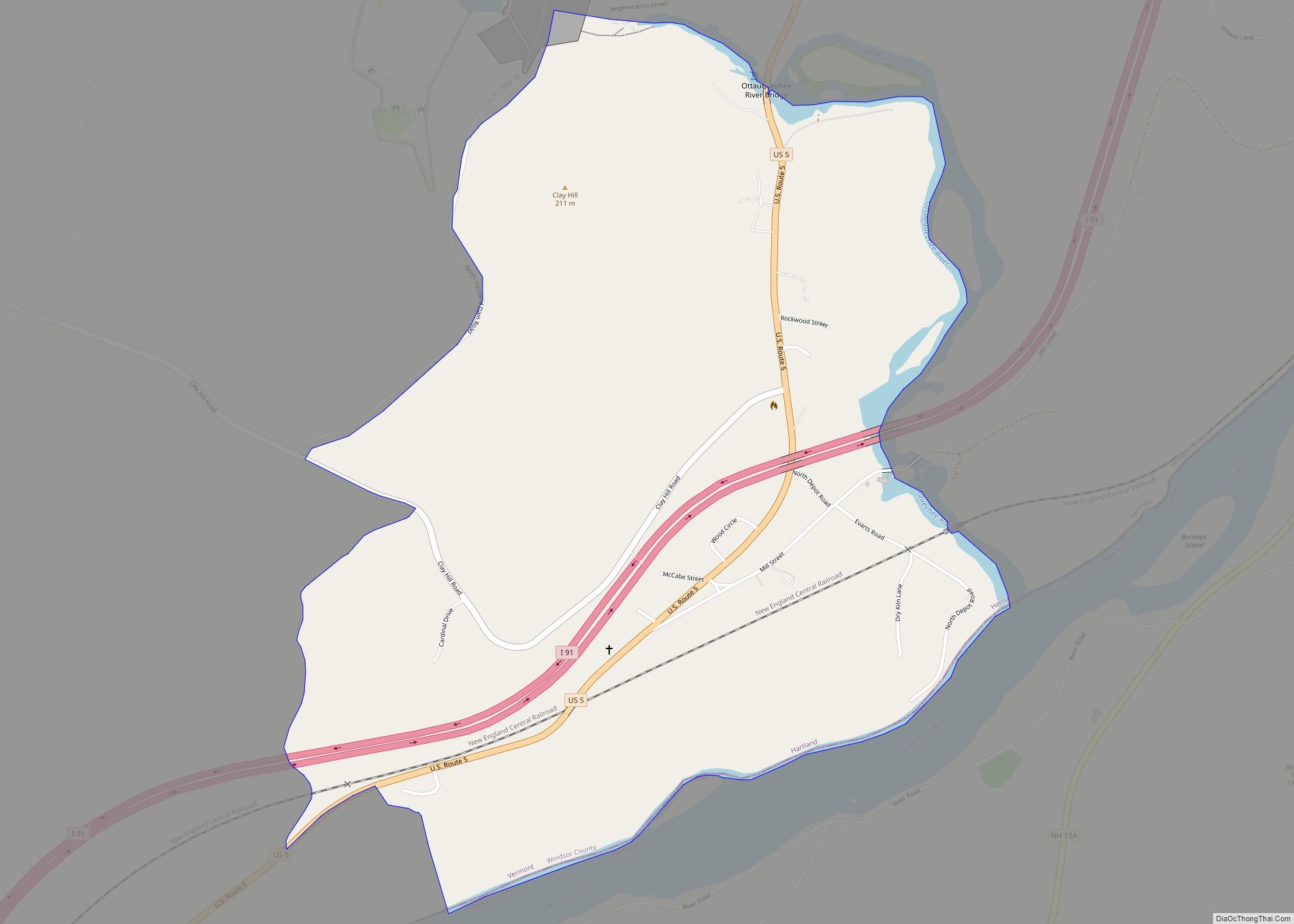 Map of North Hartland CDP