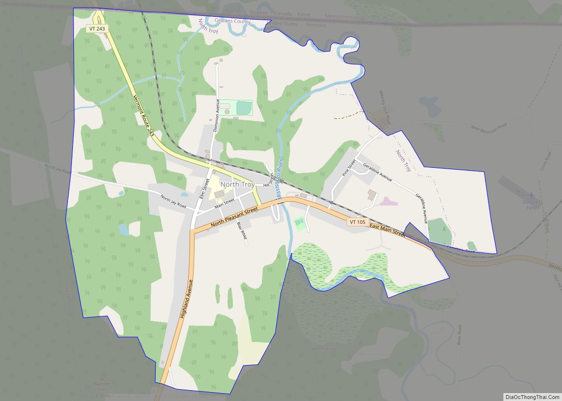 Map of North Troy village