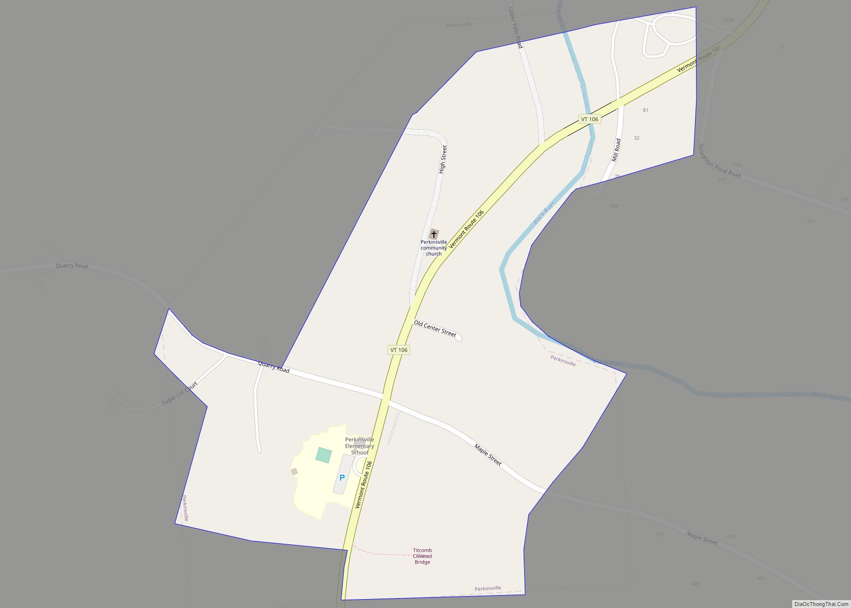 Map of Perkinsville village