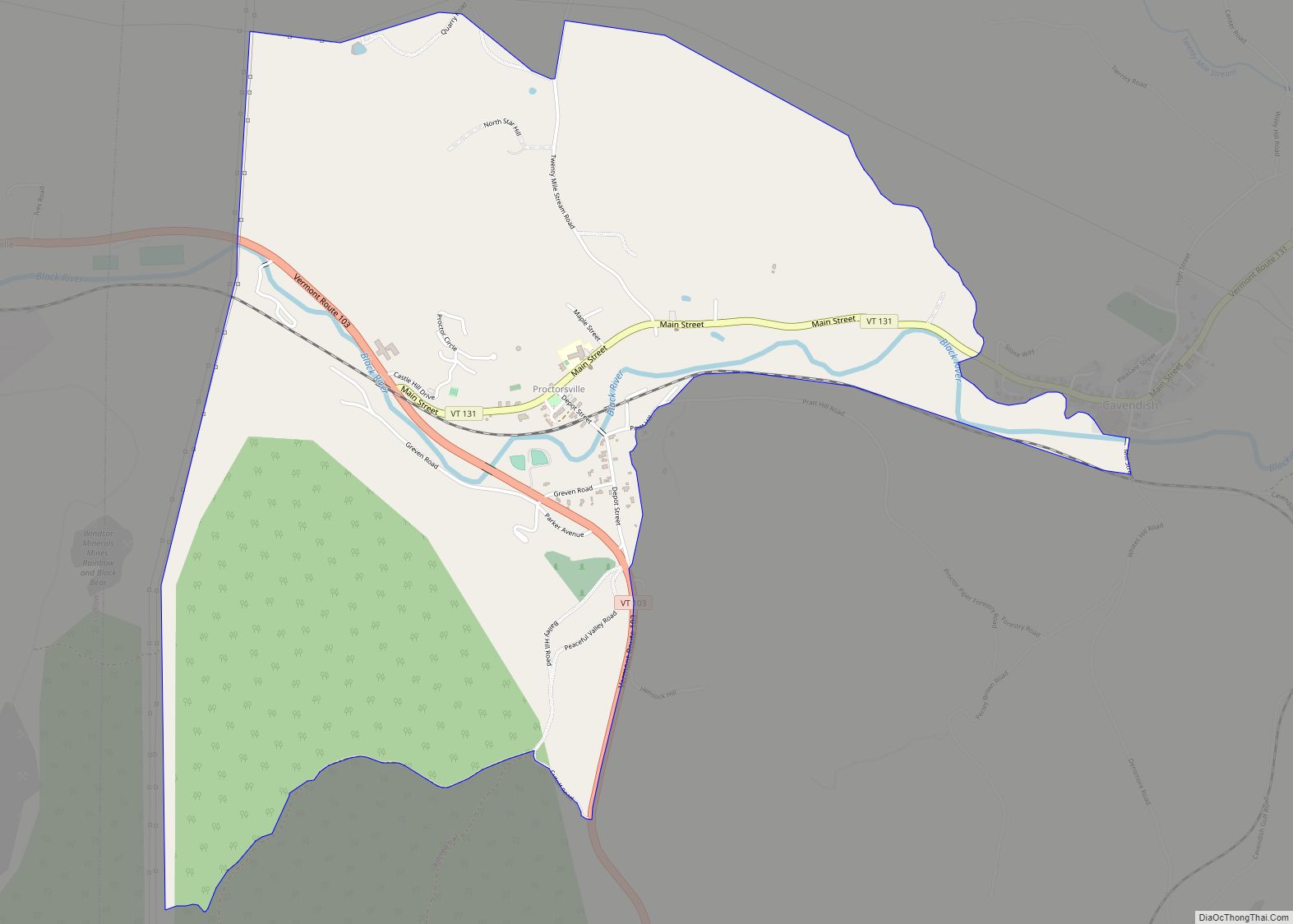 Map of Proctorsville CDP