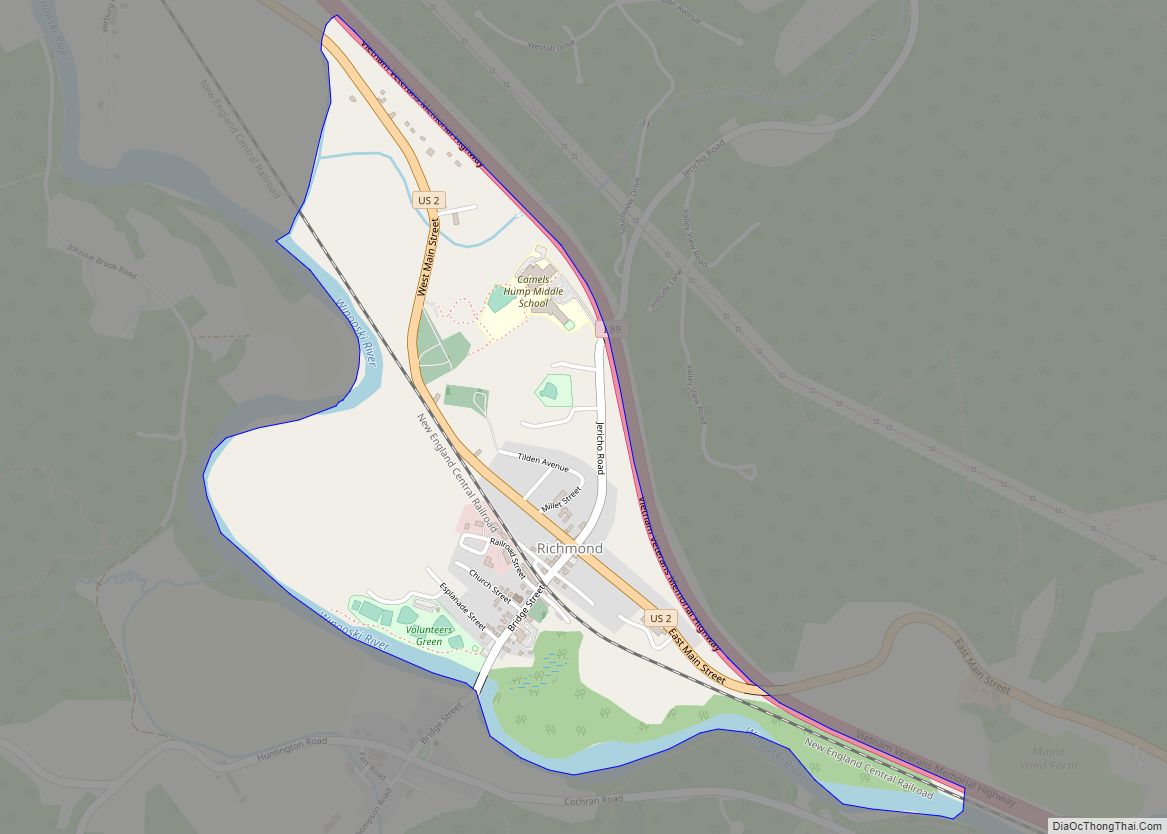 Map of Richmond CDP, Vermont