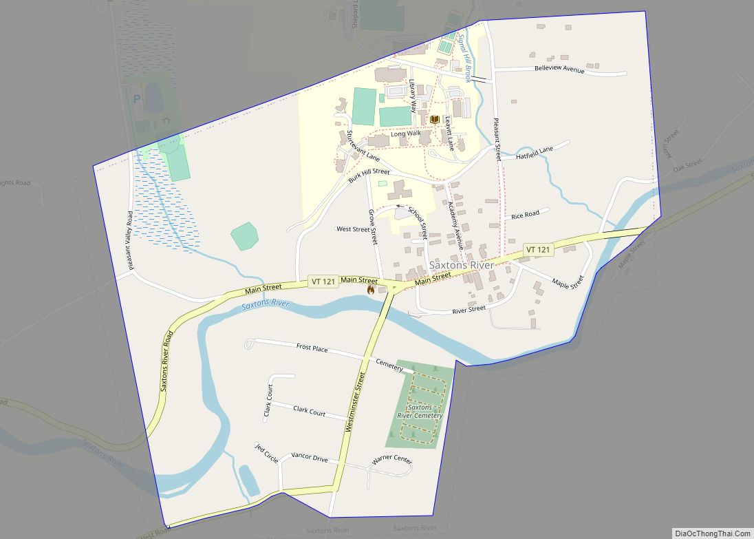 Map of Saxtons River village