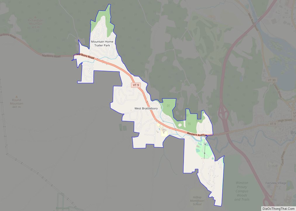 Map of West Brattleboro CDP