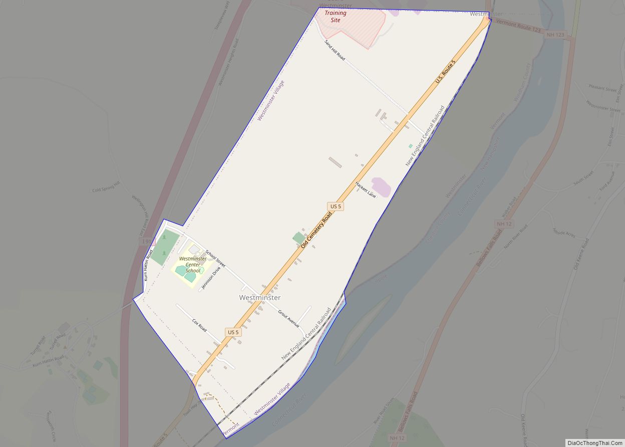 Map of Westminster village, Vermont