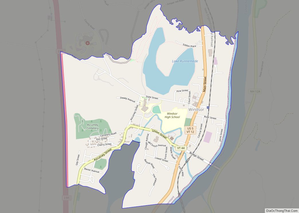 Map of Windsor CDP, Vermont