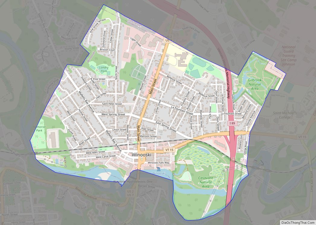 Map of Winooski city