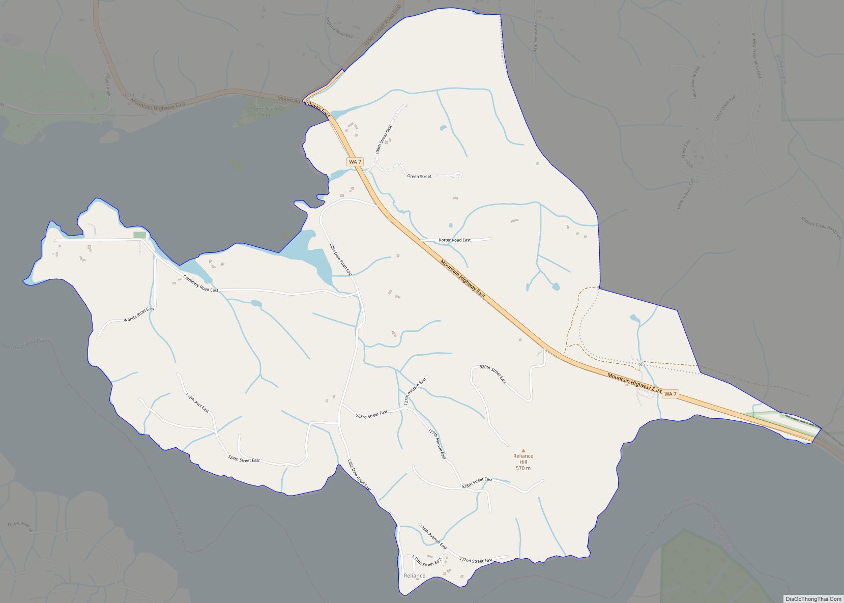 Map of Alder CDP, Washington