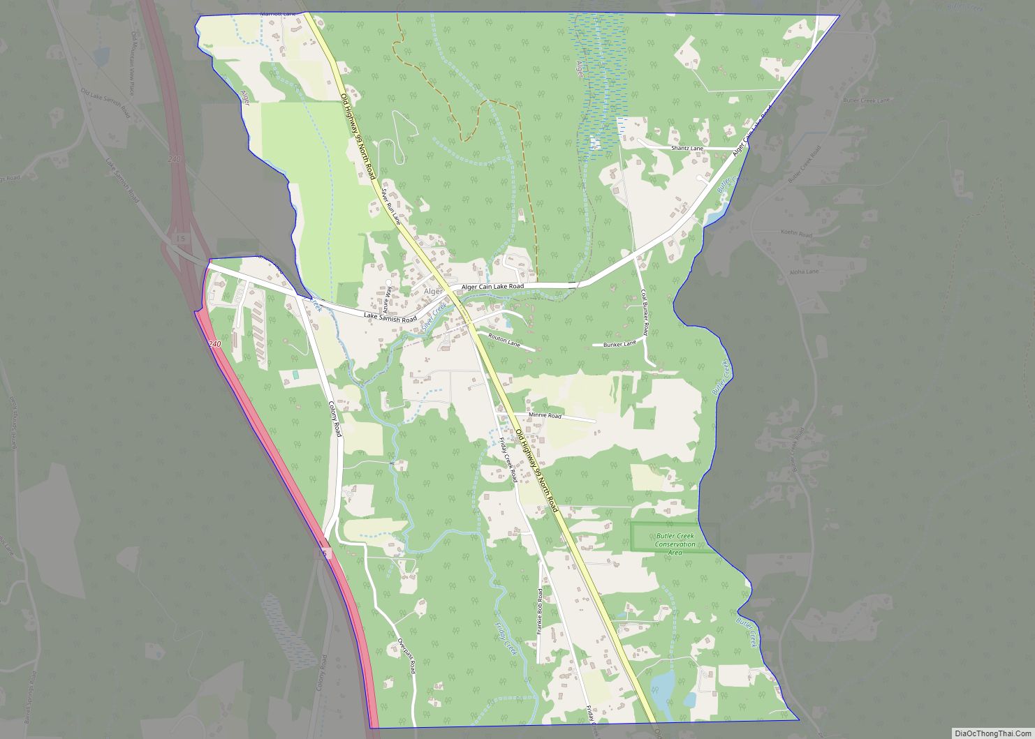 Map of Alger CDP, Washington