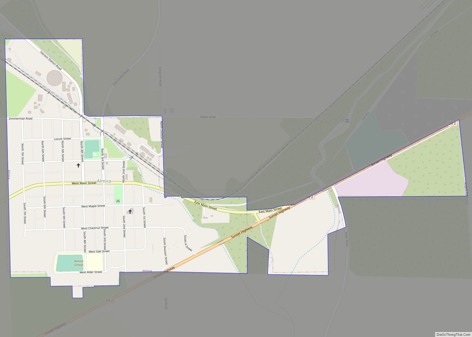 Map of Almira town