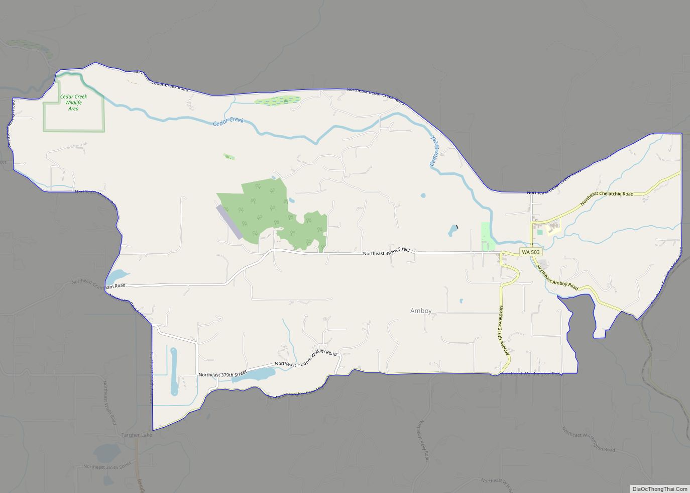 Map of Amboy CDP, Washington