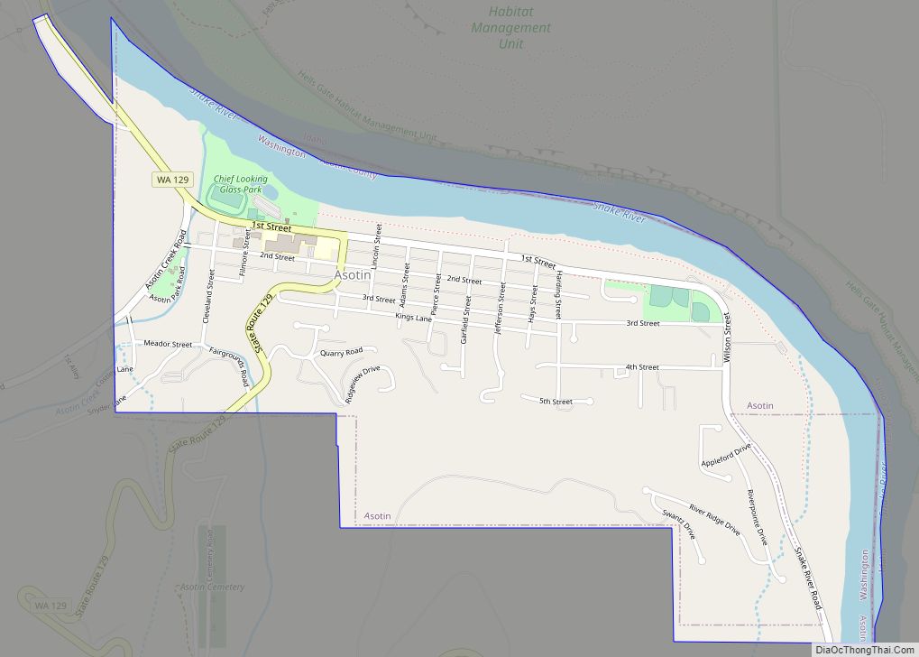 Map of Asotin city