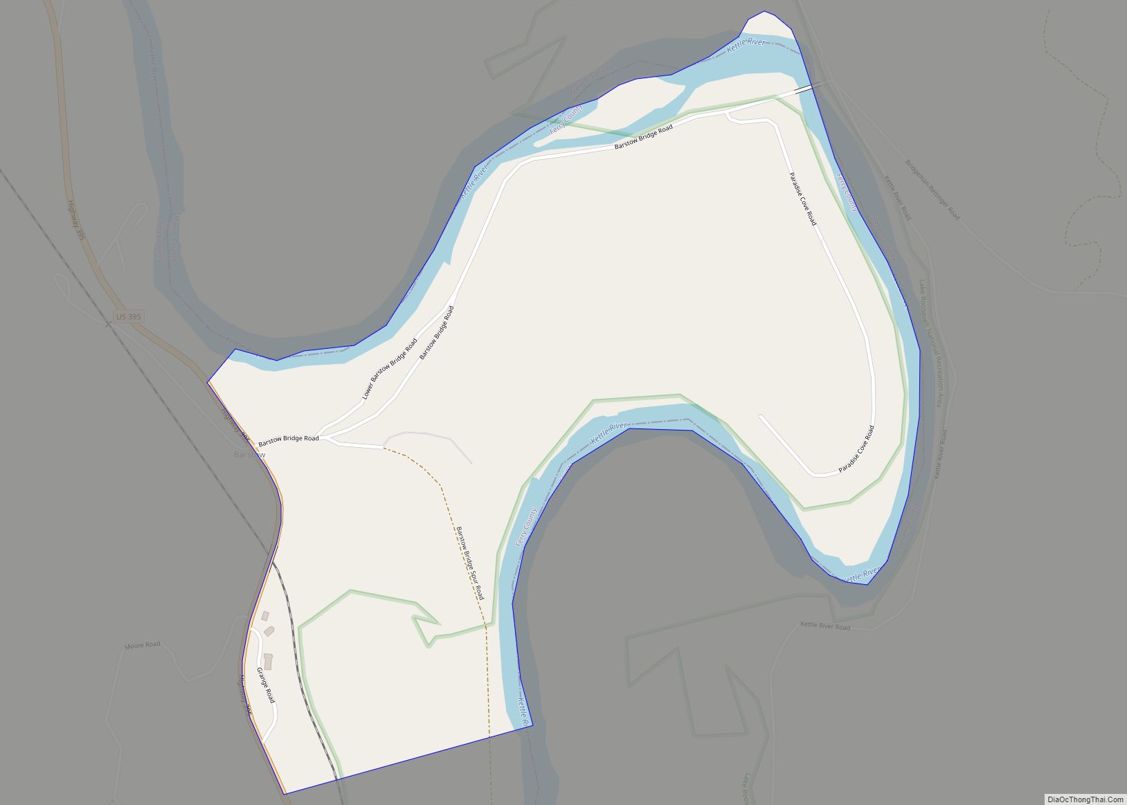 Map of Barstow CDP, Washington