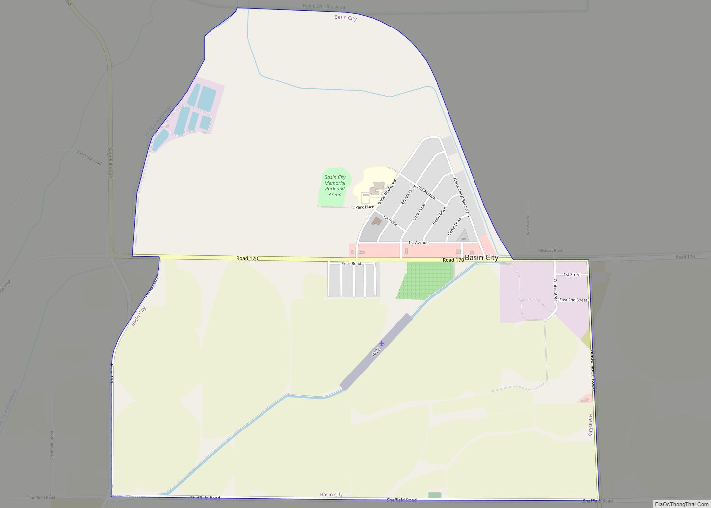 Map of Basin City CDP