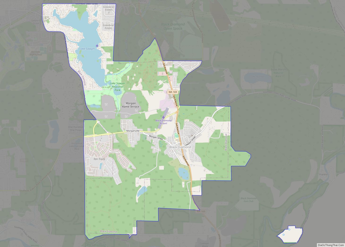 Map of Black Diamond city, Washington