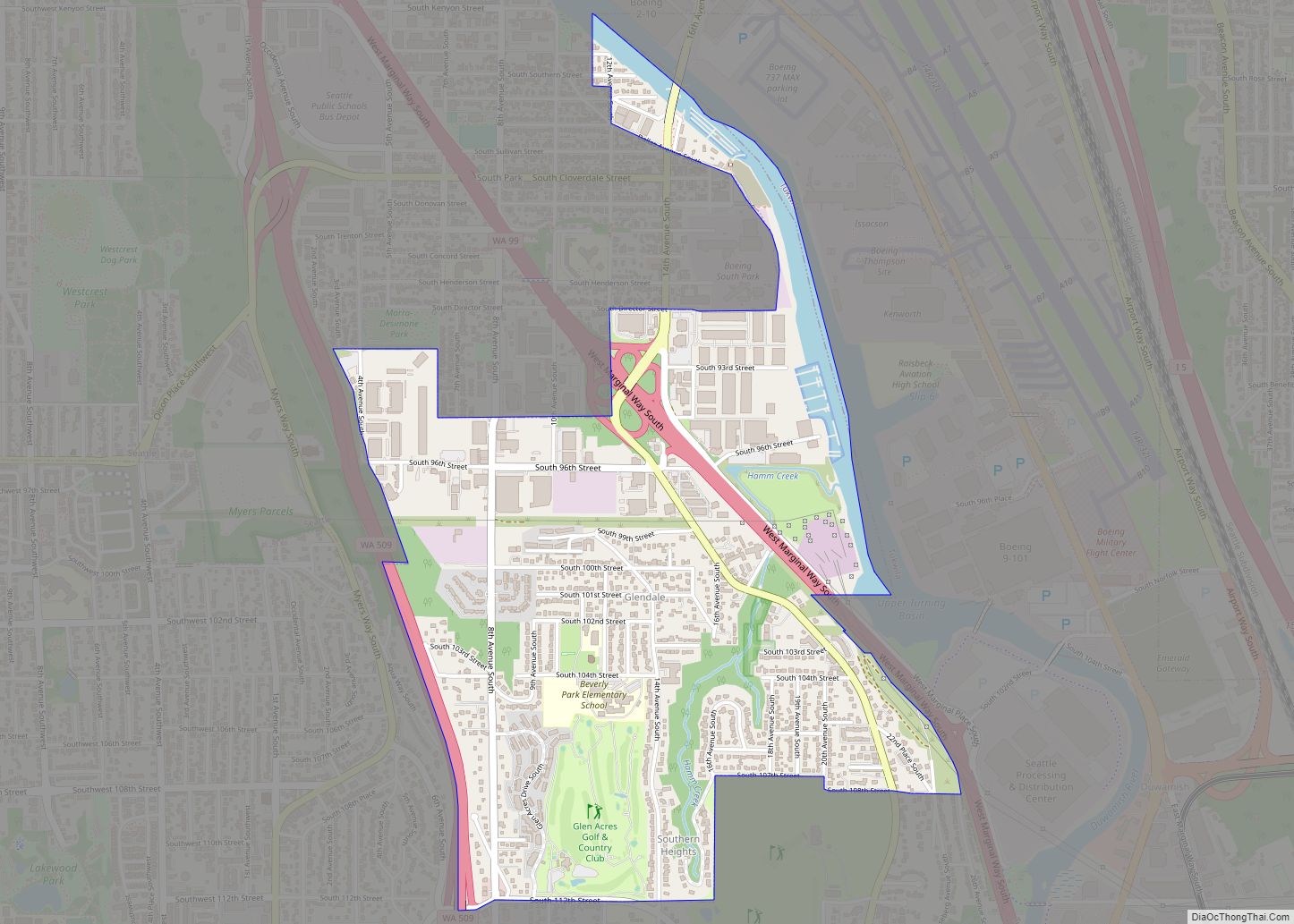Map of Boulevard Park CDP