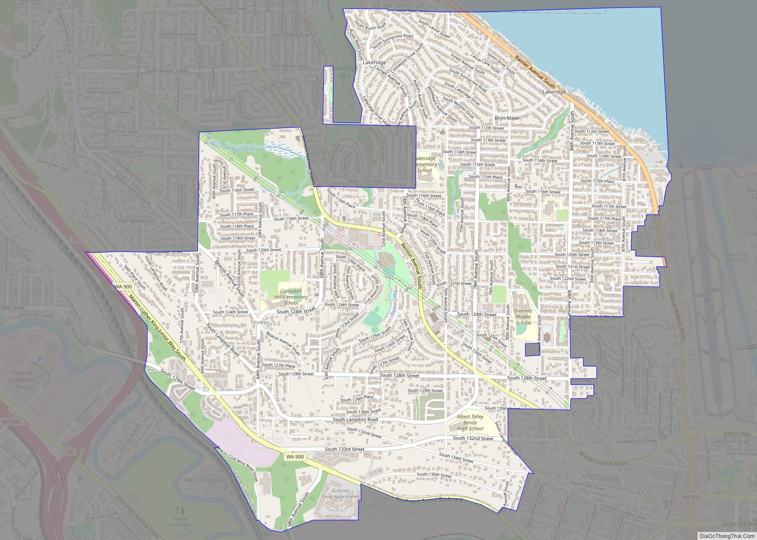 Map of Bryn Mawr-Skyway CDP