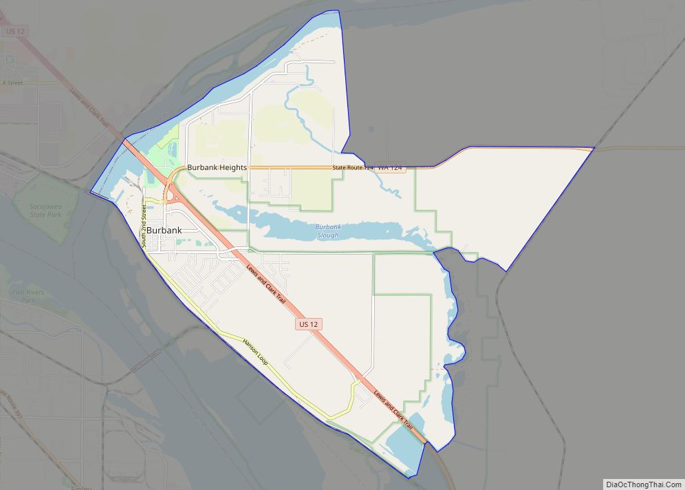 Map of Burbank CDP, Washington