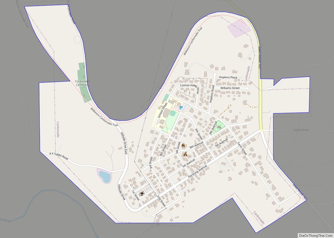 Map of Carbonado town