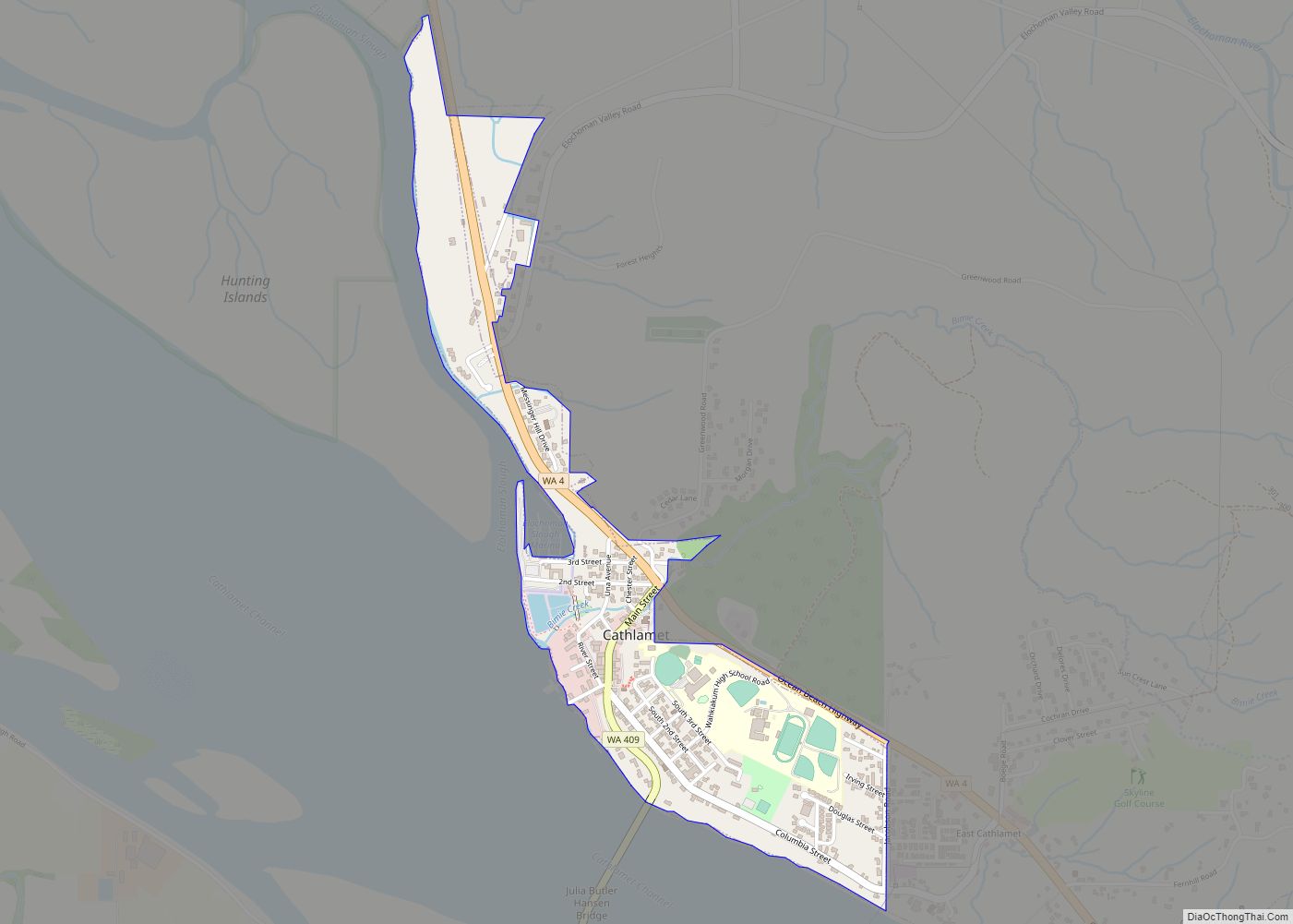 Map of Cathlamet town