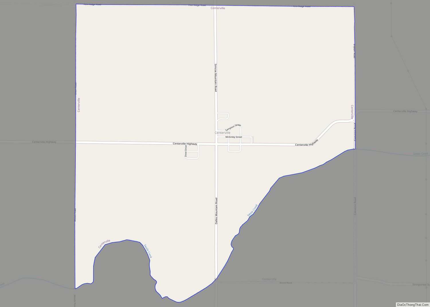 Map of Centerville CDP, Washington