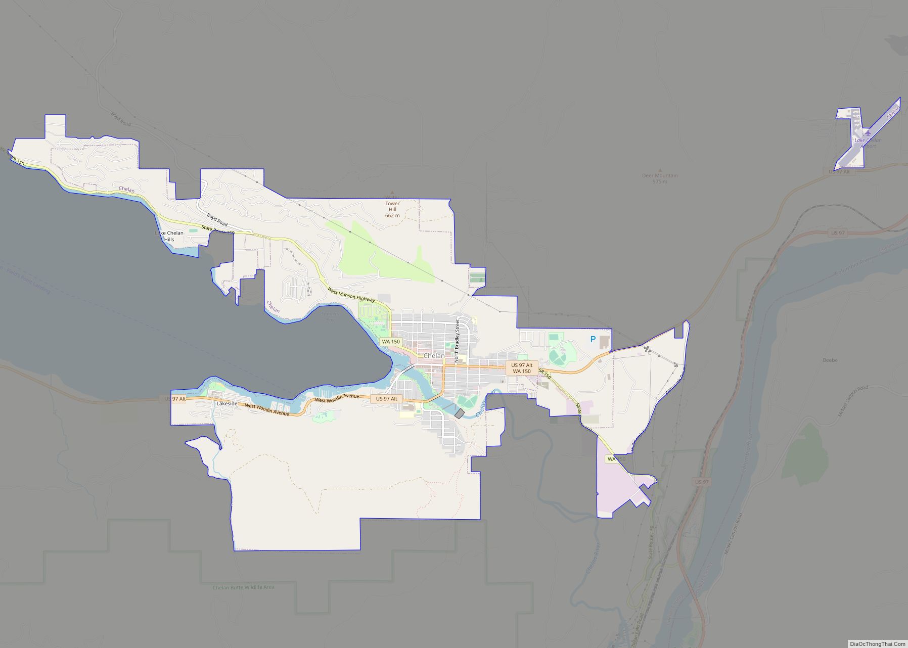 Map of Chelan city