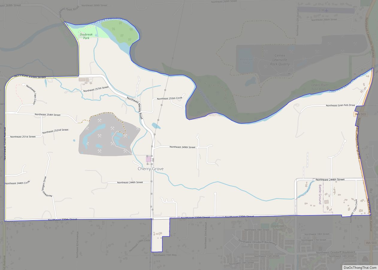 Map of Cherry Grove CDP, Washington