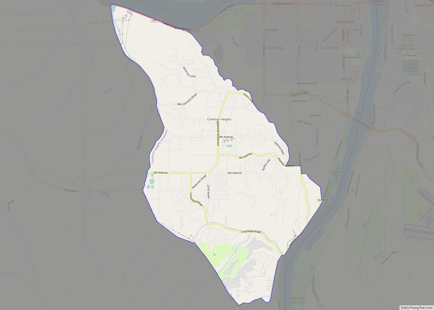 Map of Clarkston Heights-Vineland CDP
