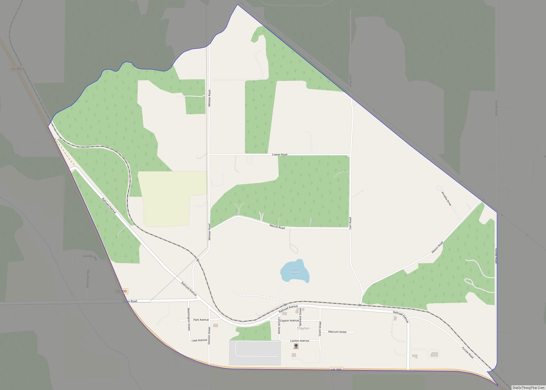 Map of Clayton CDP, Washington