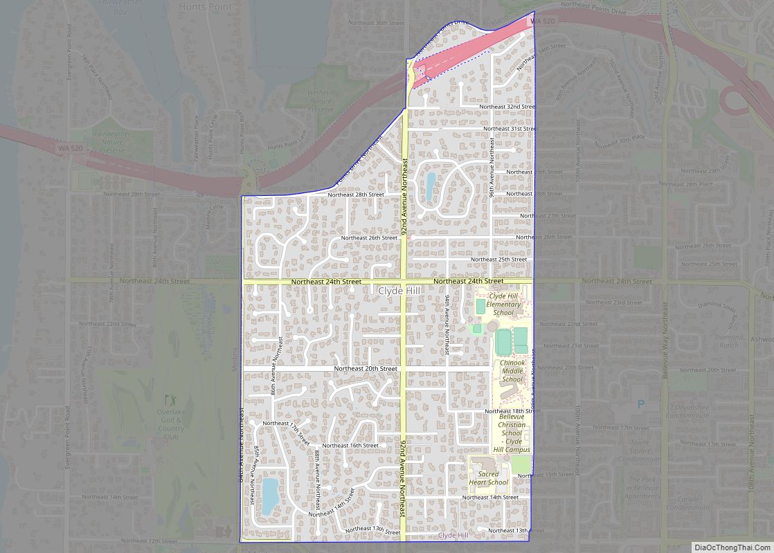 Map of Clyde Hill city - Thong Thai Real