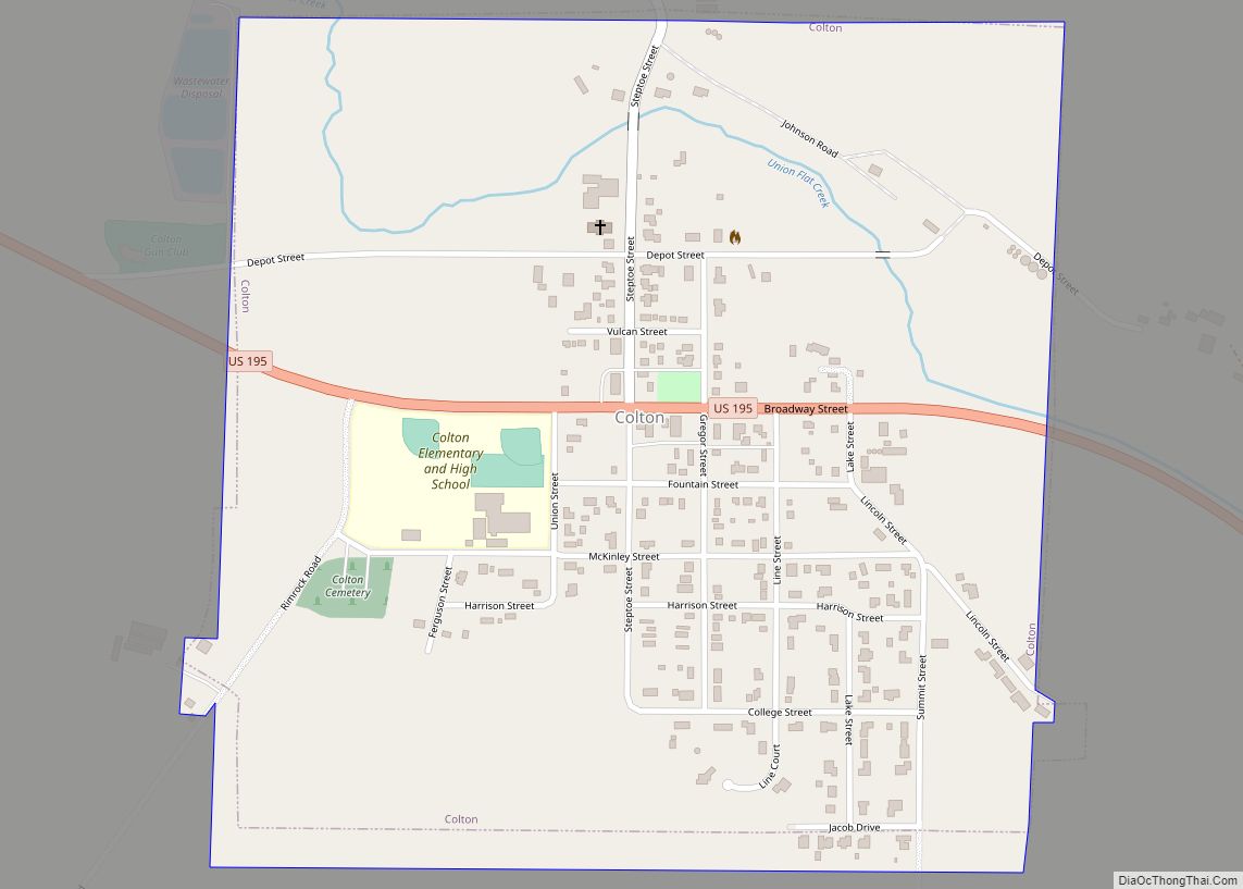 Map of Colton town, Washington