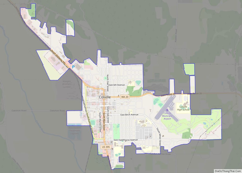 Map of Colville city