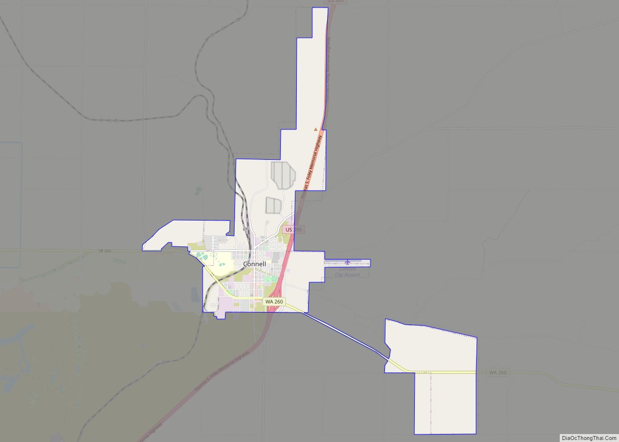 Map of Connell city